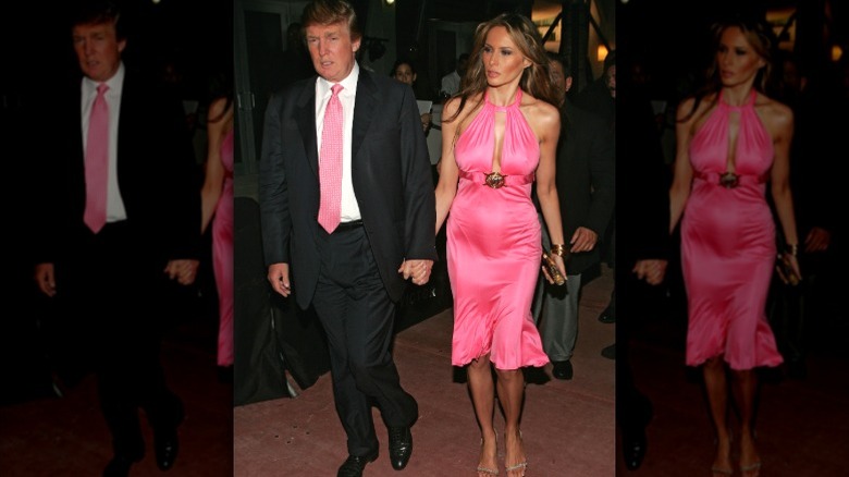 Donald et Melania Trump portaient du rose pour la fête d'anniversaire de Shaq