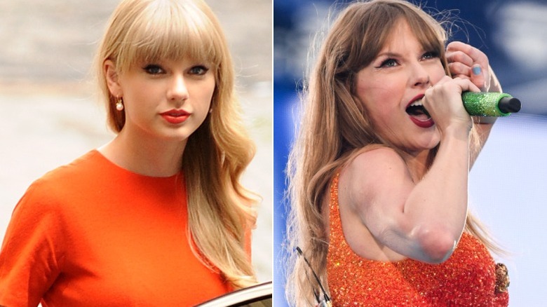 Taylor Swift portant des tenues orange