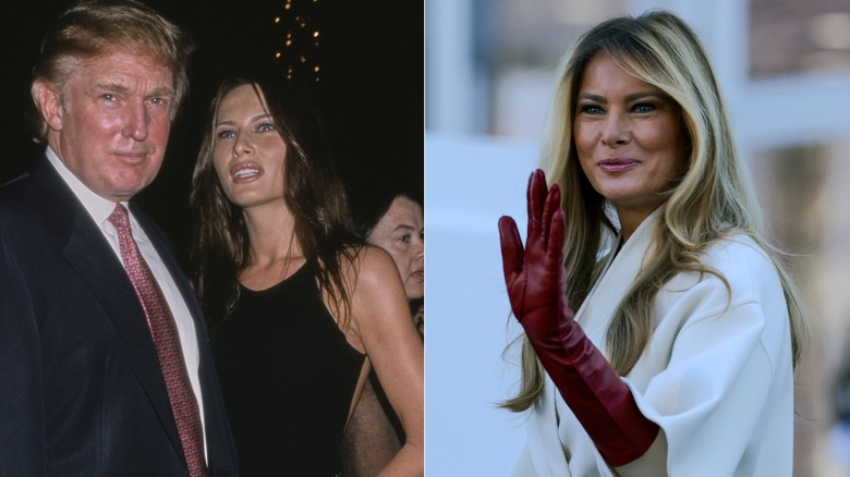 Melania Trump avec sa couleur de cheveux naturelle et ses reflets blonds