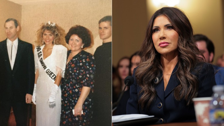 Kristi Noem aux cheveux blonds et aux cheveux foncés