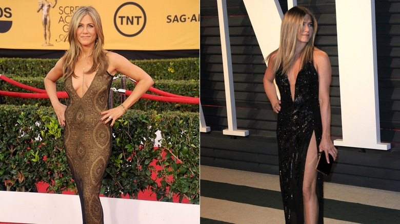 Jennifer Aniston aux SAG Awards 2015 et à la Vanity Fair Oscar Party 2017