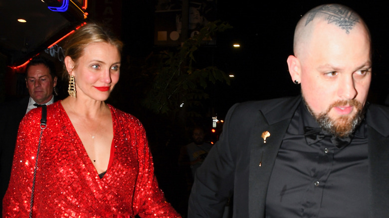 Cameron Diaz et Benji Madden marchant dans les rues de Los Angeles le 14 avril 2018