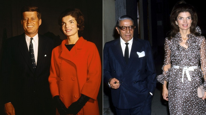 Une image partagée de JFK et Jackie Kennedy et Jackie Kennedy avec Aristote Onassis