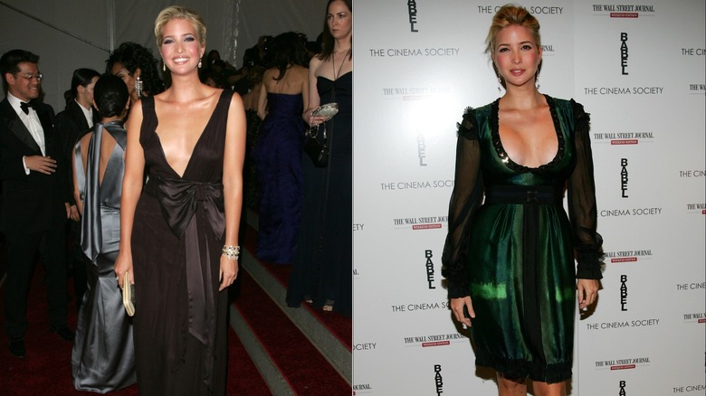 Ivanka Trump assiste au gala-bénéfice du Metropolitan Museum of Art Costume Institute : Anglomania au Metropolitan Museum of Art le 1er mai 2006 à New York (2006) ; Ivanka Trump assiste à une projection de Babel au Soho Grand le 24 octobre 2006 à New York (2006)
