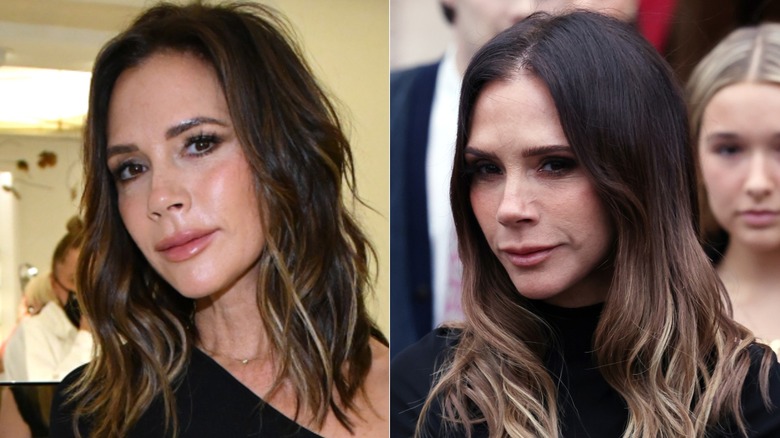 À gauche : Victoria Beckham est présente à Bergdorf Goodman pour célébrer la beauté de Victoria Beckham à Bergdorf Goodman le 14 octobre 2021 / À droite :