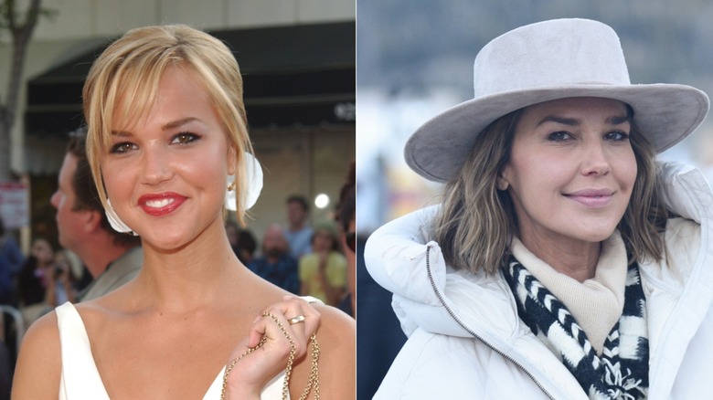 Arielle Kebbel en 2004 avec des cheveux blonds puis en 2026 avec un chapeau et un carré arrondi