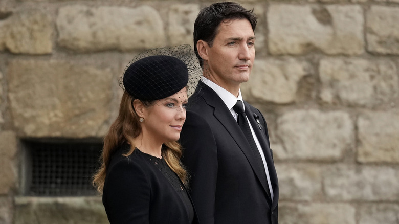 Sophie Grégoire Trudeau et Justin Trudeau en tenues noires