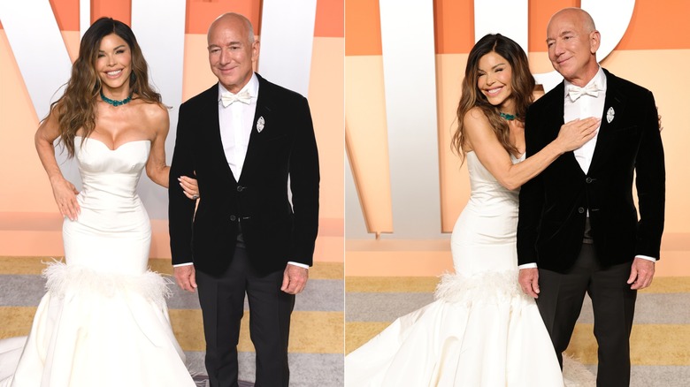 Lauren Sánchez et Jeff Bezos assistent à la soirée des Oscars Vanity Fair 2025 organisée par Radhika Jones au Wallis Annenberg Center for the Performing Arts le 2 mars 2025 à Beverly Hills, Californie
