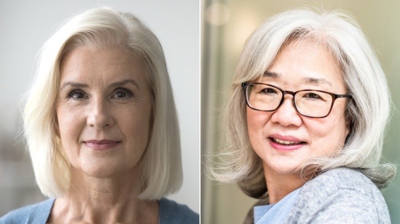 Deux femmes plus âgées avec des coupes de cheveux lobées
