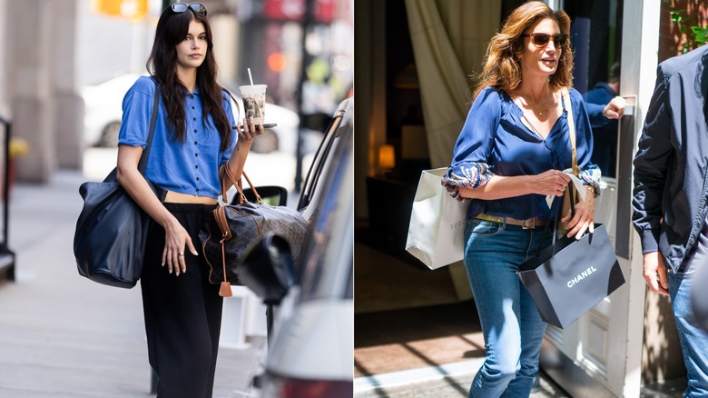 Kaia Gerber en mai 2024 et Cindy Crawford en juin 2019