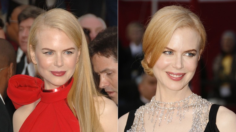 Nicole Kidman à la 79e cérémonie des Oscars en février 2007 / Nicole Kidman sur le tapis rouge de la 80e cérémonie des Oscars à Hollywood en février 2008