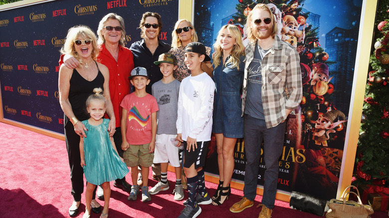 Goldie Hawn et Kurt Russell avec leurs enfants et petits-enfants
