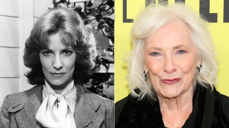 Portrait de Betty Buckley de la série télévisée « Eight Is Enough », 1977 à côté d'une photo d'elle prise en 2025 lors d'une première.