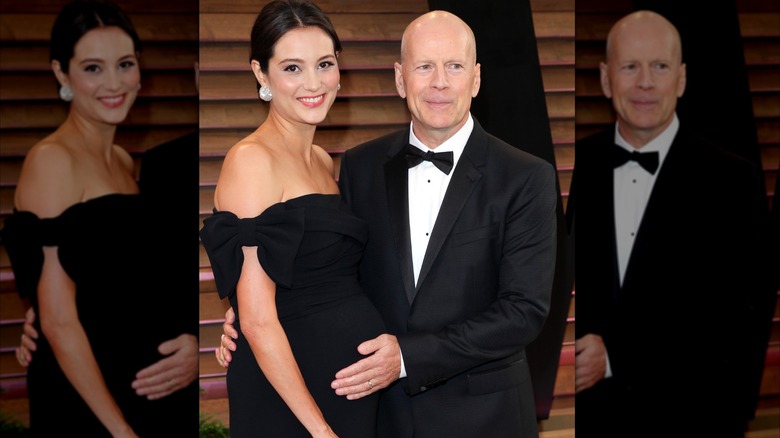 Bruce Willis est vu berçant doucement le baby bump de sa femme Emma Heming sur le tapis rouge