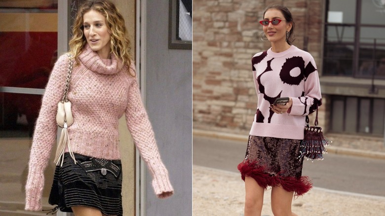 (à gauche) Carrie Bradshaw dans 