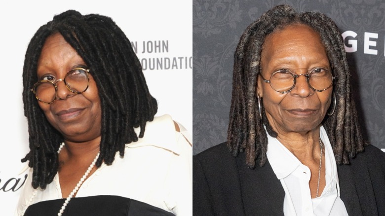 Whoopi Goldberg aux cheveux noirs en 2014 et aux cheveux gris en 2026