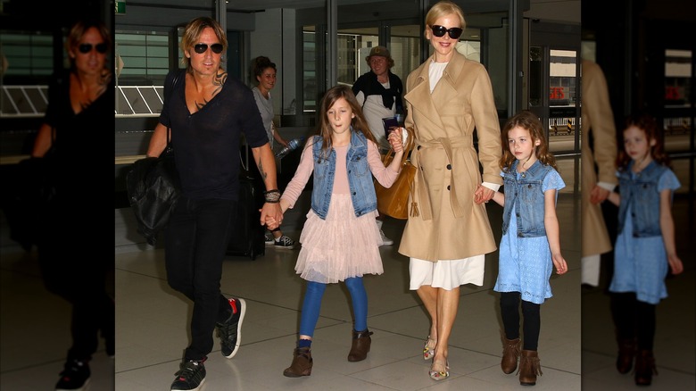 Nicole Kidman avec ses filles Sunday Rose et Faith Margaret Kidman-Urban en mars 2017