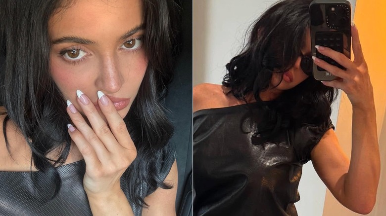 Kylie Jenner avec des ongles français profonds