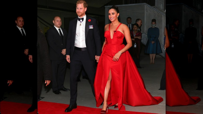Le prince Harry et Meghan Markle assistent au gala Salute to Freedom 2021 à New York en novembre 2021