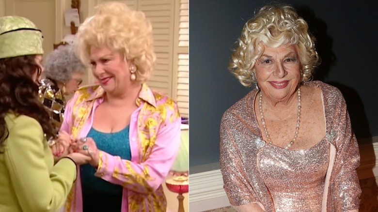 Image partagée de Renée Taylor dans The Nanny et posant dans les coulisses de "Ma vie au régime" au Théâtre de l'Église St Clément le 9 septembre 2018.