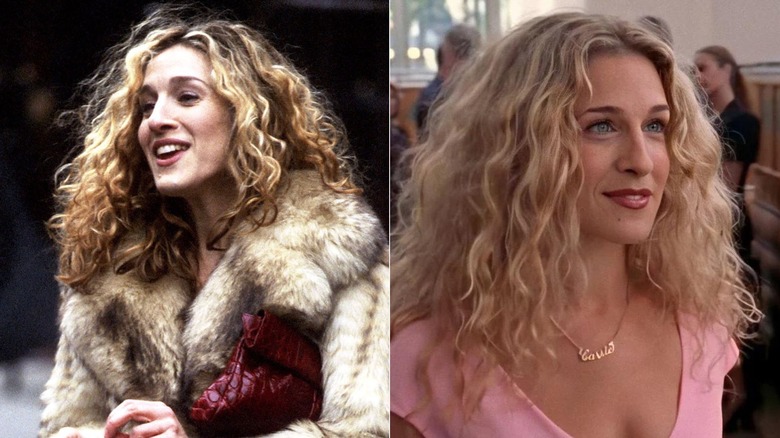 Photos côte à côte de Sarah Jessica Parker dans le rôle de Carrie Bradshaw dans 
