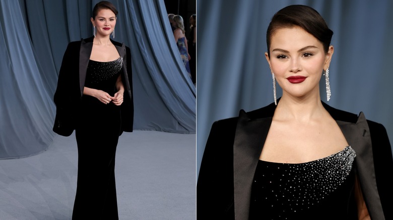 Selena Gomez dans un design noir Giorgio Armani Privé au gala du musée de l'Académie 2025