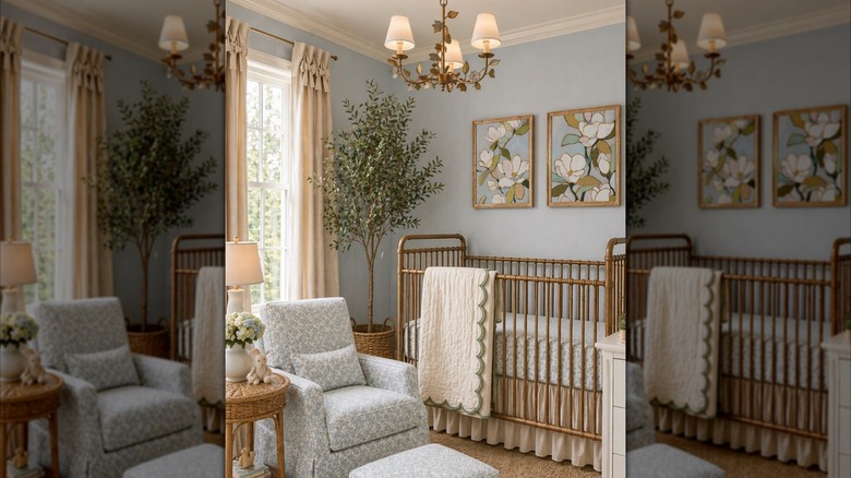 Chambre bébé aux accents dorés